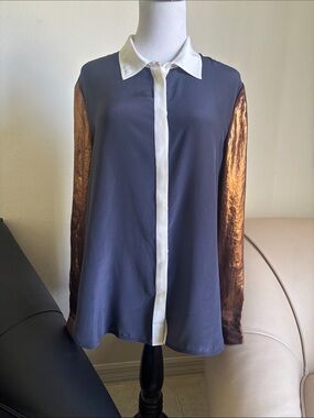 Armani Jeans Navy and White Contrast Collar Shirt
